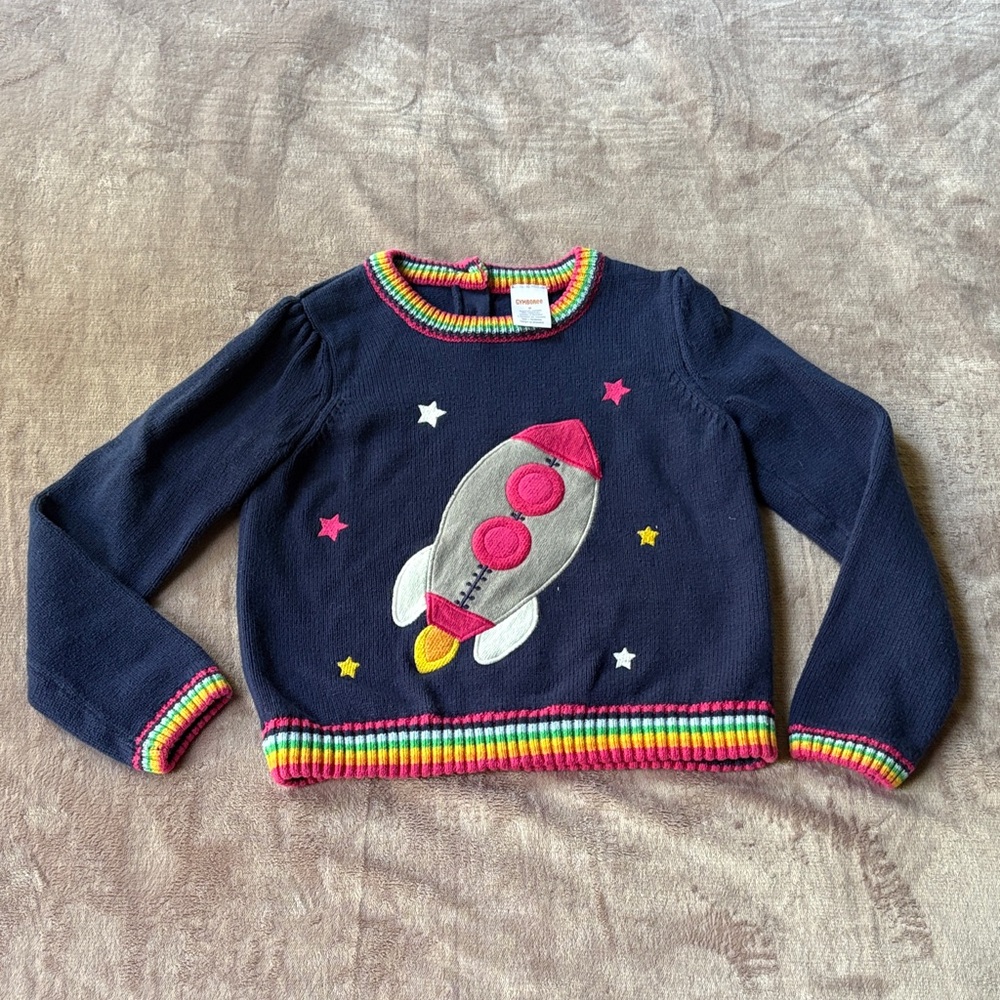 Gymboree Navy Sweater with Rocket Design